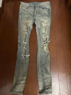 ダメージスキニー デニム