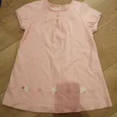 familiar ピンク 半袖 ワンピース 90
