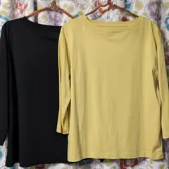 無印良品　ボートネック七分袖Tシャツ　中古品２枚