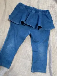 フリルデザイン デニムパンツ ７部丈