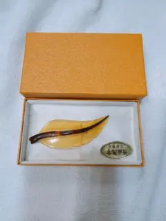 江崎べっ甲店 本べっ甲 瓢箪 帯留 共箱付き 工芸品 アンティーク本鼈甲