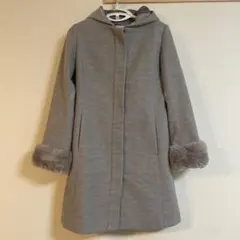 グレー ファー付き ダッフルコート　index WORLD
