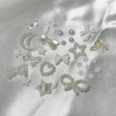 パーツ オーロラ パール リボン ハート 星 月 ネイル フレンチ