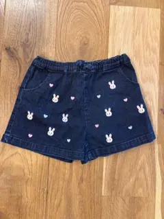 【美品】　ミキハウス　うさこ　デニムショートパンツ