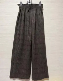 チェックパンツ ワイドパンツ