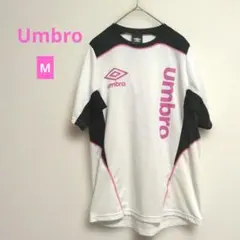 【Umbro】メンズ半袖シャツ　ピンク/ホワイト/ブラック　M