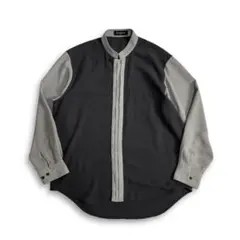 貴重 個性派古着 90s 切替 比翼 レトロ ヴィンテージ バンドカラーシャツ