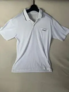 アシックスホワイトポロシャツ 胸ポケット付き　サイズO (XL)