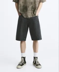ZARA バギーフィット バミューダ ジョーツ jorts ブラック 黒