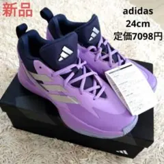 adidas　バスケットボール　シューズ　バッシュ　新品 24　パープル 紫のサムネイル