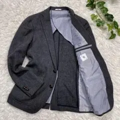 スーツセレクト　テーラードジャケット　ツイード　ウール混　くるみ　2B