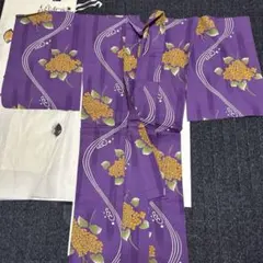 さが美誂え浴衣 紫陽花柄 紫 レトロ 身長165cm前後オーダー品