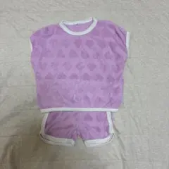 女の子　ハート　セットアップ　セトア　90cm パイル生地　セトア　ルームウェアのサムネイル