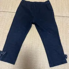 ホットビスケッツ　リボン付きダークブルーパンツ　90