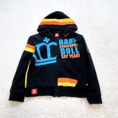 BABY DOLL パーカー　130 ブラック　綿　100% ベビードール