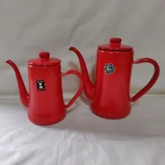 月兎印 スリムポット 1.2L 0.7L 赤 2つ ホーロー ポット やかんのサムネイル