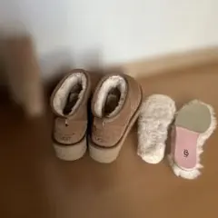 UGG クラシック ウルトラ ミニ プラットフォーム ブーツ 25 厚底　中敷