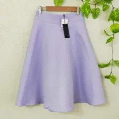 【プールスタジオ アリヴィエ】新品 スカート ひざ丈 ウエストゴム パープル