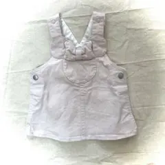 プティマイン　薄いピンクミニーサロペットワンピース　70