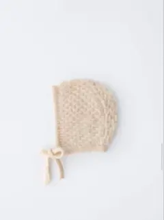 zaraベビー　ボンネット　赤ちゃん帽子　クリーム色　3-6m