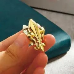 ヴィンテージ風 百合の紋章ペーパークリップ 2個セット　アンティーク調　ゴールド