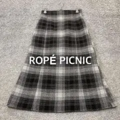 【ROPE PICNIC】チェック柄 ひざ下 フレアスカート