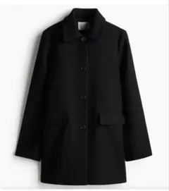 H&Mブラック Aラインコート