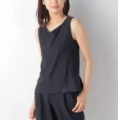 COMME CA ISMコムサイズム　ネックチュニックノースリーブトップス