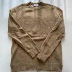 INHERIT アルパカ混　ブラウン クルーネックセーター　サイズL