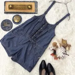 バーバリーブルーレーベル　美品フリルオールインワン　ノバチェック　ホース刺繍38