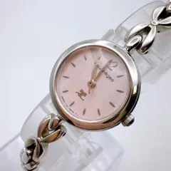 【稼働品】courreges 腕時計 ピンク文字盤 Y151-0G00のサムネイル