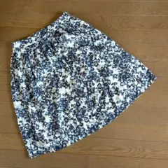 テチチ★花柄膝丈フレアスカート★パープル