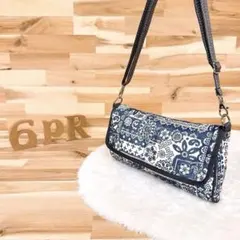 【レスポートサック】ペイズリー バンダナ柄 2wayショルダーバッグ 白×紺