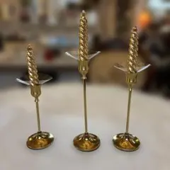 キャンドルスタンド 3点セット(金色ローソク付き)