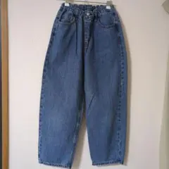 GU　デニムブルー ワイドパンツ　１５０