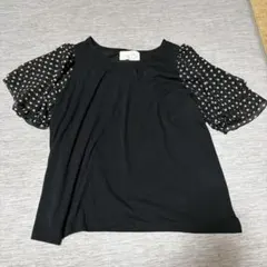 n'Or LABEL ドット柄切り替え 半袖カットソー ブラックのサムネイル