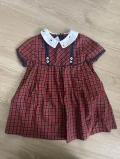 美品 familiar 半袖チェックブラウス ファミリア ブラウス 130 - メルカリ