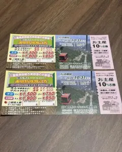 御在所ロープウェイ往復乗車割引券 ２枚のサムネイル