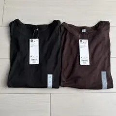 新品タグ付き★ WOMEN ソフトシアークルーネックTQ 2枚セット Mサイズ