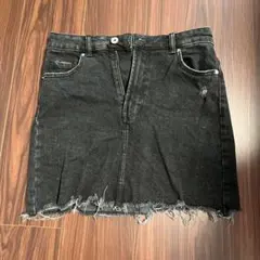 Bershka ブラック デニム ミニスカート