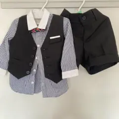 キッズ フォーマル セットアップ ベスト シャツ ハーフパンツ