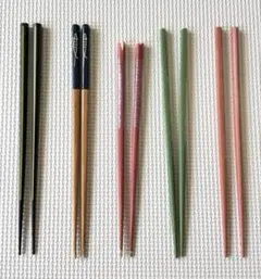 『 5膳まとめ売り 』箸 ピンク ラメ グリーン 紺 などのサムネイル