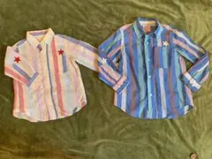 デニムダンガリー　ペアチェックシャツ