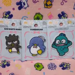 ばつ丸くん　タキシードサム　ハンギョドン　ワッペン　サンリオ　はぴだんぶい