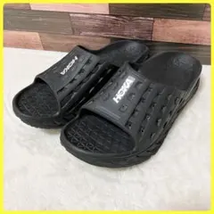 廃盤モデル HOKA ONEONE リカバリー サンダル M9 W11 黒のサムネイル