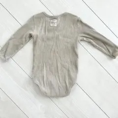 monmimi リブ ロンパース 長袖 ベージュ　韓国子供服のサムネイル
