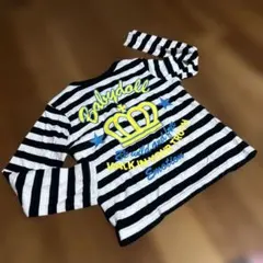 最終価格♡ベビードール バックプリントボーダー長袖Tシャツ120