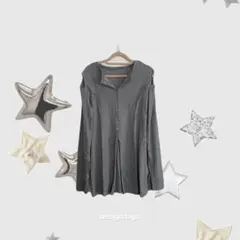 デザイン トップス 長袖 グレー