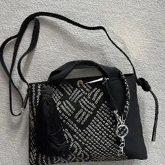 いいね無し購入タッセル付　正絹帯リメイクバッグのみ　2way　ストラップ写真⑩