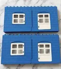 レゴ デュプロ アンパンマンブロックラボ 壁 窓 ４枚セット 青色